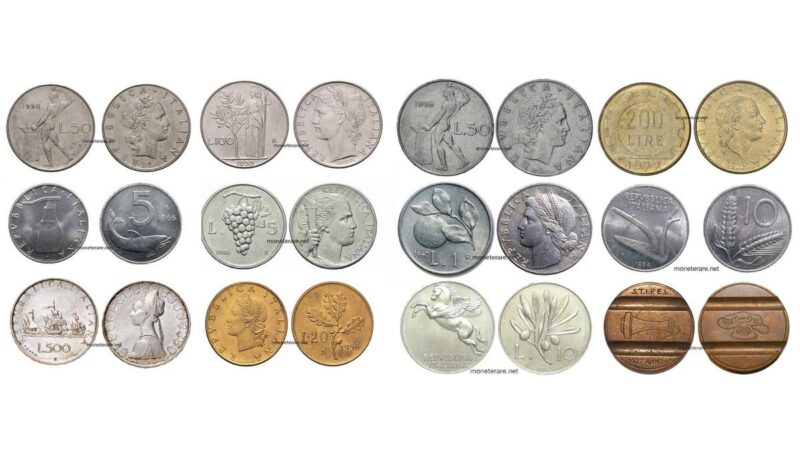 Monete rare italiane su sfondo scuro, dettagli e lucentezza evidenziano il loro crescente valore.